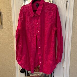 GAP Vibrant Pink Long Sleeve Shirt